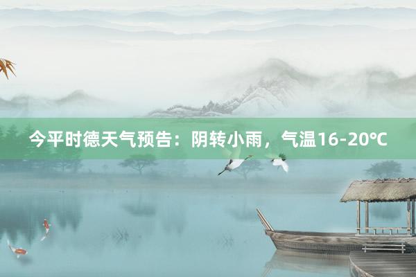 今平时德天气预告：阴转小雨，气温16-20℃